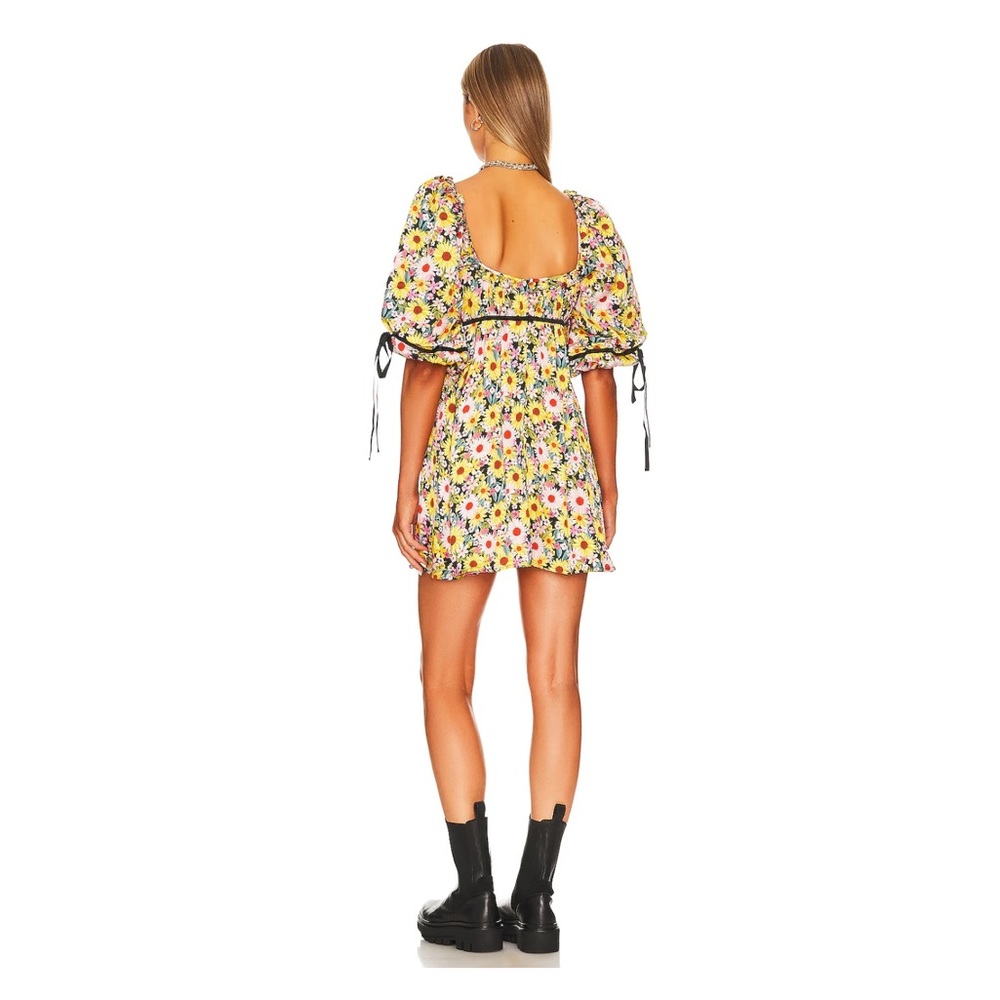For Love & Lemons Sylvia Mini Dress Puff Sleeve - Picture 7 of 12